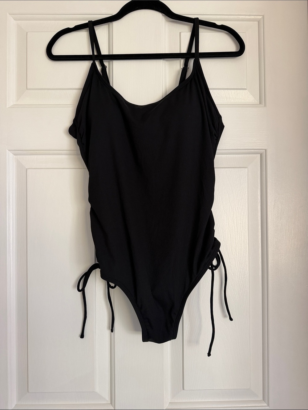 NWOT Shade & Shore Black One-Piece Swimsuit with Side Ties